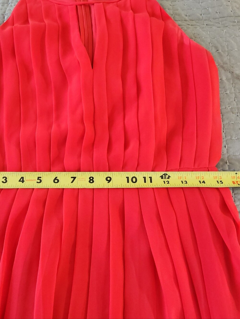 J. Crew Red Pleated Chiffon Dress - Picture 6 of 16